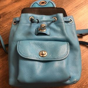 Coach blue mini backpack